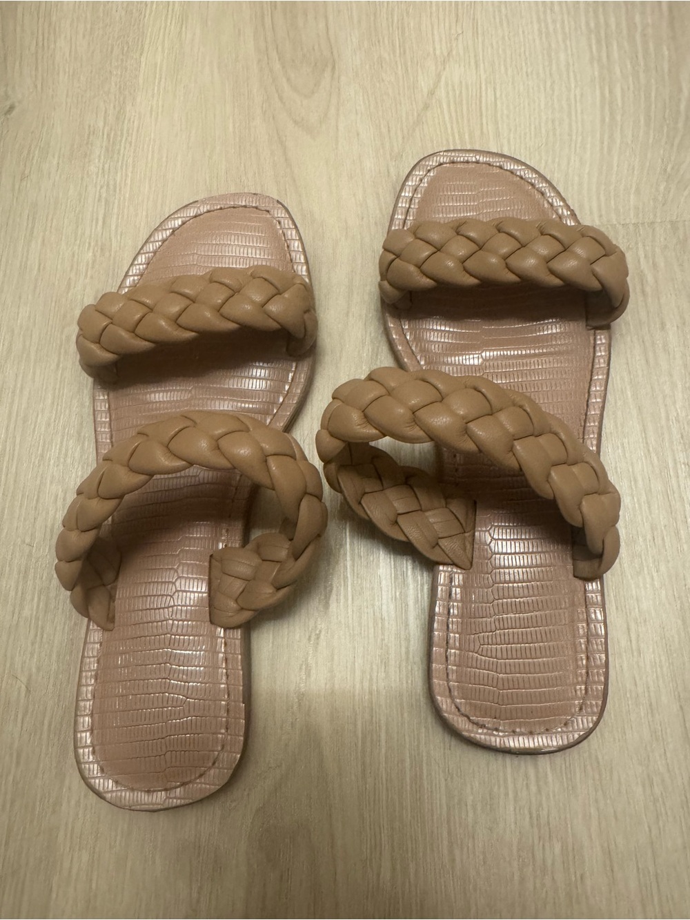 Dolce Vita Braided Double-Strap Women's Slide Sandals - Tan - Picture 2 of 6
